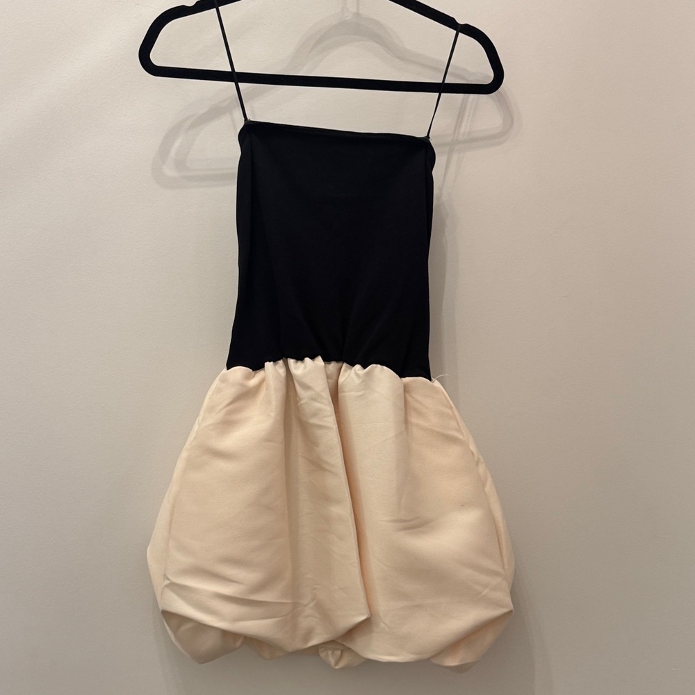 Elegant Black and Cream Bubble Dress for Women
